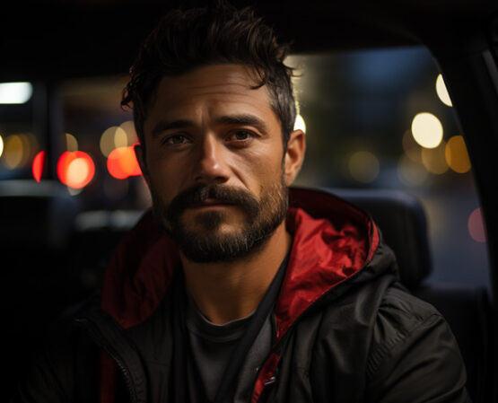 Rideshare driver behind the wheel, symbolizing the topic of ridesharing and related accidents.